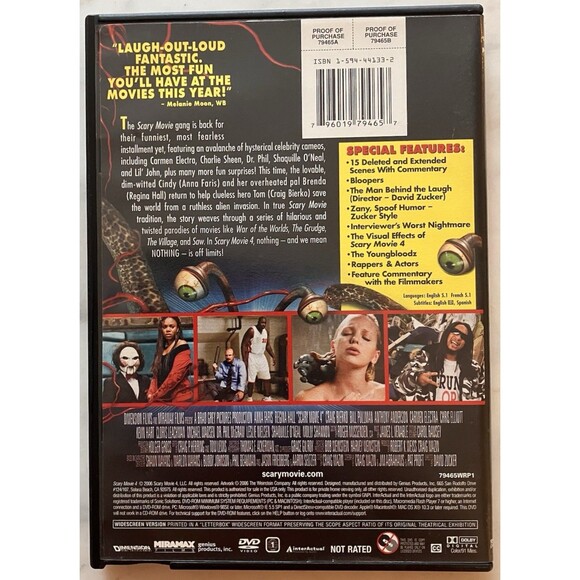 Scary Movie 4 (Unrated Widescreen Edition) - DVD - Very Good - Chris Elliott - Picture 2 of 4